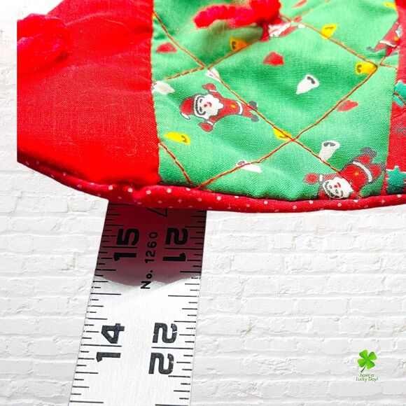 Vintage 1980s Christmas Stocking 21" Smithy Brown Teddy Bear Plush Quilted - Picture 14 of 14